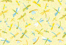 Baumwollstoff Serie "Junge Line" - Libellen (gelb)