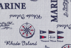 Interlock-Jersey "Marine blau, weiß, rot"