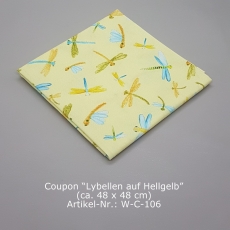 Baumwollstoff Serie "Junge Line" - Libellen (gelb)