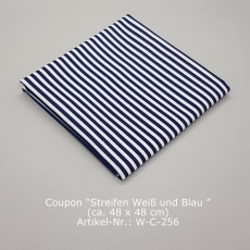 Baumwollstoff Serie "Hamburg" - Weiße und blaue Streifen