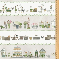 Baumwollstoff Landhausstreifen