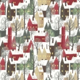 Digitaldruckstoff "Häuser und Bäume" / Serie "Trondheim"