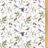 Baumwollstoff Wintervögel