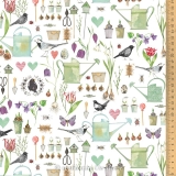 Baumwollstoff Gartenpoesie