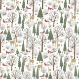 Digitaldruckstoff "Wald mit Rehen und Füchsen" / Serie "Trondheim"